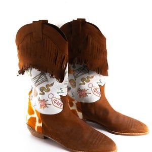 Vintage Nicole Miller + Stuart Weitzman Cowboy Boots